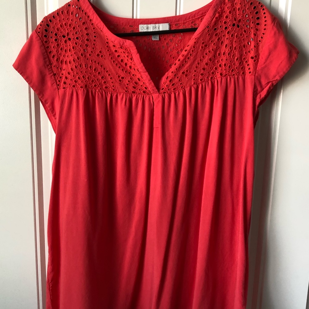 Pale Sky XXL Coral/Pink capped sleeves shirt